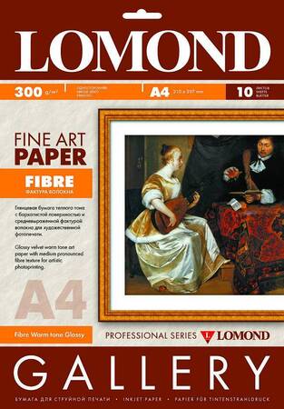 Художественная бумага LOMOND Одностороння Fibre Warm tone, Глянцевая, A4/300/10л