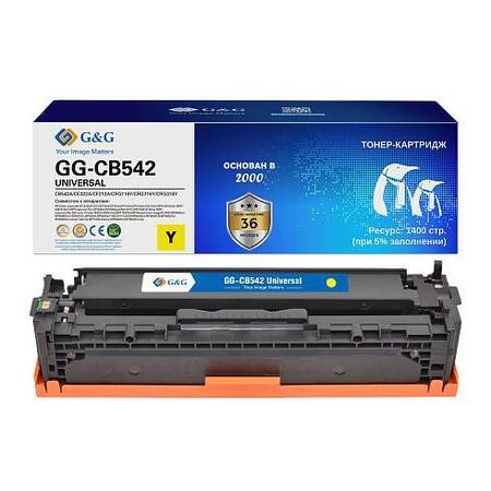 Картридж G&G, аналог HP CB542A/CE322A/CF212X/ Canon 716 желтый 1.4k с чипом