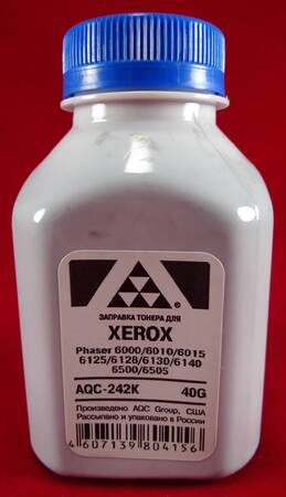 Тонер XEROX Phaser 6000/6010/6015/6125/6128/6130/6140/6500/6505  Black (фл. 40г) AQC-США фас.Россия