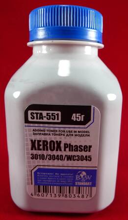 Тонер STA-551 для XEROX Phaser 3010/3040 (фл. 45г) B&W Standart