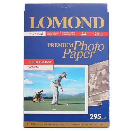 Фотобумага LOMOND Односторонняя Супер Глянцевая  295/A4/20л. (Warm)