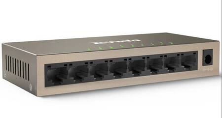 Tenda TEG1008M Коммутатор неуправляемый, 8 портов, 8x1 Гбит/с, настольный, металлический корпус