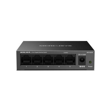 Mercusys MS105GS 5-портовый гигабитный настольный коммутатор, неуправляемый, стальной