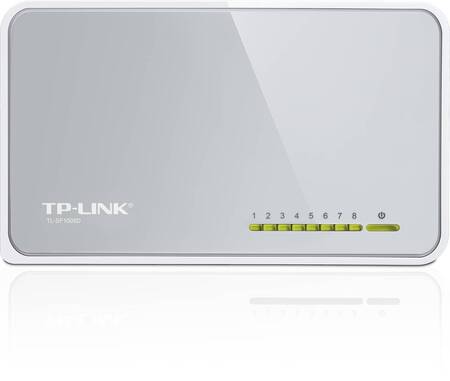 TP-Link TL-SF1008D 8-портовый настольный коммутатор 10/100 Мбит/с, пластиковый корпус