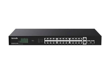 Tenda TEG1128P-24-250W Коммутатор неуправляемый PoE, 26x1 Гбит/с, PoE 24х30 Вт (до 230Вт), SFP 2х1 Гбит/с