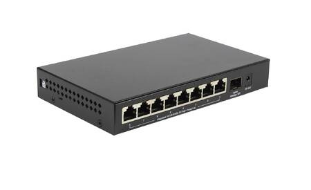 ORIGO OS1209P/80W/A1A Неуправляемый PoE-коммутатор 8x100Base-TX PoE+, 1x1000Base-X SFP, PoE-бюджет 80 Вт, корпус металл